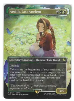 Aerith, Last Ancient (Borderless) (Chocobo Track Foil) MTG Magic Final Fantasy - Image 1