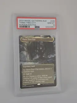 Magic The Gathering BLOOMBURROW BORDERLESS FOIL THREE TREE CITY PSA 10 * Read * - Image 4