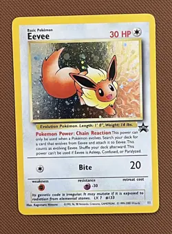 Pokemon LP/NM 2000 WOTC Black Star Promos Eevee 11 Holo Rare - Image 1