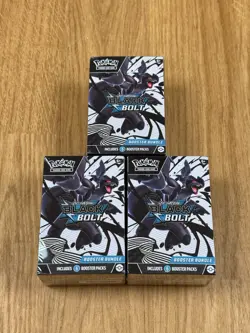 x3 Pokemon TCG Scarlet & Violet Black Bolt Booster Bundle | All Factory Sealed - Image 1