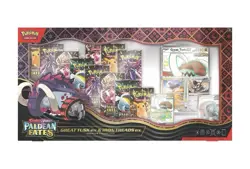 Pokemon TCG Paldeon Fates Great Tusk Ex & Iron Treads Ex Premium Collection Box - Image 1