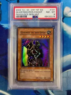 PSA 2002 Yu-Gi-Oh! 1st Edition Gearfried the Iron Knight PSV #101 NM-MT 8 - Image 1