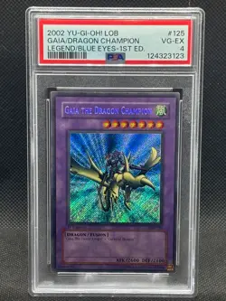2002 PSA 4 Yugioh 1ST EDITION LOB-125 Gaia The Dragon Champion NA ENGLISH PRINT - Image 1
