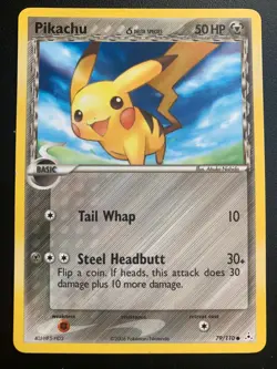 Pikachu EX Holon Phantoms 79/110 Regular Common Pokemon Trading Card - Image 1