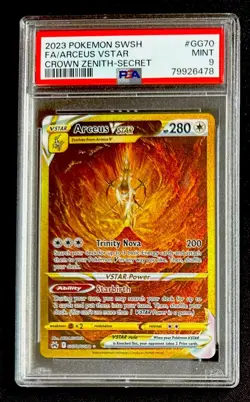 PSA 9 Arceus VSTAR GG70/GG70 Crown Zenith Secret Rare Gold Card Pokemon TCG - Image 1