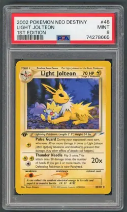 Pokemon Cards - PSA 9 1st Edition Light Jolteon 48/105 - Neo Destiny - MINT PSA9 - Image 1
