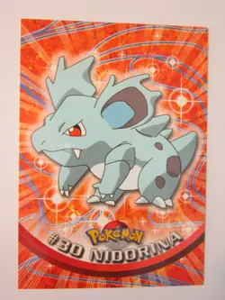 31 NIDOQUEEN 30 NIDORINA 29 TOPPS TV ANIMATION ED POKEMON COLL CARD BLUE LOGO NM - Image 3