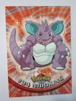 34 NIDOKING 33 NIDORINO 32 TOPPS TV ANIMATION ED POKEMON COLL CARD BLUE LOGO NM - Image 4