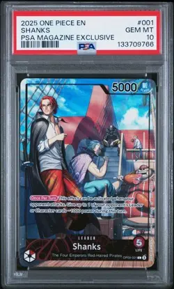 PSA 10 Shanks (2025 PSA Magazine Promo) OP09-001 One Piece Promotion Cards Foil - Image 1