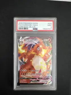 PSA 9 Charizard VMAX 2020 020/189 Full Art Darkness Ablaze Pokemon Card - Image 1