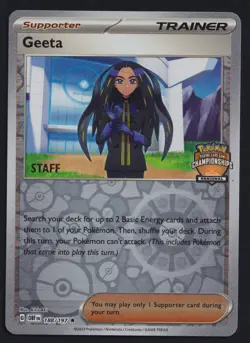Pokemon TCG Geeta Obsidian 188/197 Regional Championships STAFF Stamp Promo Card - Image 1
