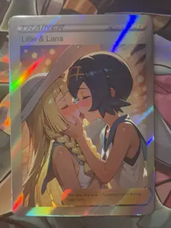 Pokemon Lillie & Lana Anime Waifu Custom DIY Trainer Art Sexy Pokemon card - Image 1