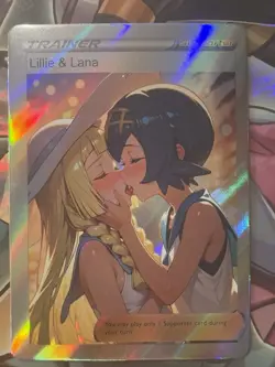 Pokemon Lillie & Lana Anime Waifu Custom DIY Trainer Art Sexy Pokemon card - Image 2