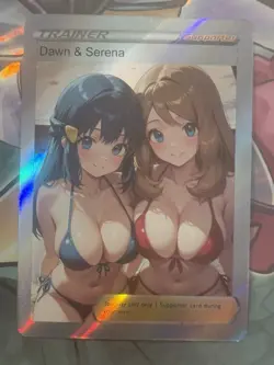 Pokemon Misty & Serena Anime Waifu Custom DIY Trainer Art Sexy Pokemon card - Image 1
