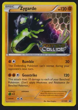 Pokemon TCG Zygarde XY129 XY Fates Collide Staff Stamped Promo Card - Image 1