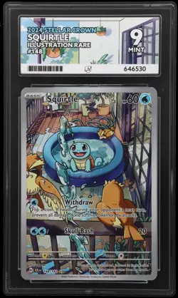 Pokemon TCG Card Squirtle 148/142 Stellar Crown Illustration Rare - ACE 9 - Image 1