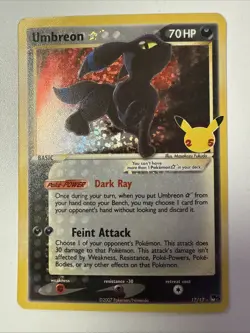 Umbreon Gold Star Holo Celebrations Classic Collection 17/17 Pokemon Card TCG NM - Image 1