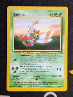 Yanma 36/75 2001 Neo Discovery Pokemon Card WOTC Vintage Non Holo Rare - Nm/Vlp - Image 1