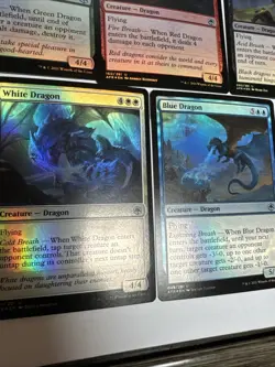 MTG AFR Foil Dragon Lot - Red, Green, Blue, White & Black Dragons-5 Card Set Nm - Image 4