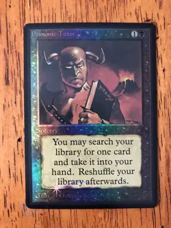 Mtg - Demonic Tutor - Beta - Foil - Legacy - Restricted - Vintage - WATCH VIDEO - Image 1