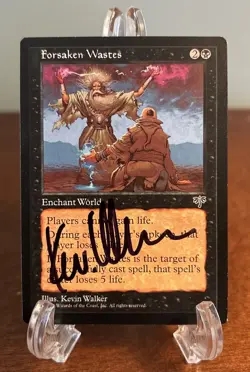 MTG Forsaken Wastes Signed Kev Walker Artist Proof AP Mirage Magic The Gathering - Image 1
