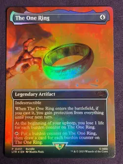 MTG Magic The Gathering Lord of the Rings The One Ring Borderless Foil #0451 - Image 3