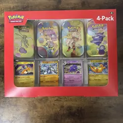 Pokemon TCG: Scarlet & Violet-151 Mini Tin 4-Pack Box w/promos- Factory Sealed - Image 1