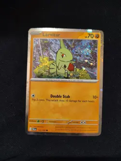 Pokemon TCG Cosmo Holo DOUBLE SWIRL Larvitar 110/193 Paldea Evolved NM - Image 1