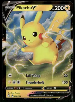 Pikachu V 086/264 Ultra Rare Holo NM Pokemon SWSH08: Fusion Strike - Image 1