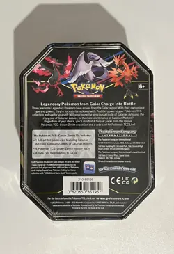 Pokemon TCG Crown Zenith Galarian Moltres Tin New Sealed - Image 2