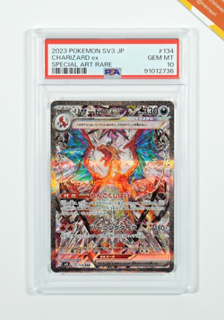 Pokemon PSA 10 Charizard Ex #134 sv3 Ruler Of The Black Flame SAR 2023 Japanese - Image 1