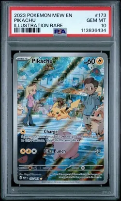 2023 POKEMON MEW EN-151 ILLUSTRATION RARE #173 PIKACHU PSA 10 - Image 1
