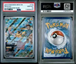 2023 POKEMON MEW EN-151 ILLUSTRATION RARE #173 PIKACHU PSA 10 - Image 3
