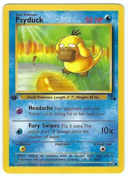 Psyduck 53/62 - 1ST EDITION - Fossil Set - Vintage 1999 Pokemon WOTC - NM - Image 1