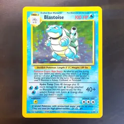 Blastoise 2/102 Holo Rare Base Set WOTC MP/LP Pokemon Card - Image 1