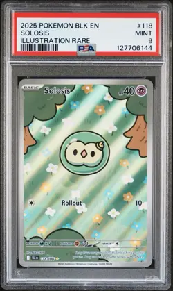 PSA 9 Solosis Illustration Rare 118/086 Pokemon Black Bolt English - Image 1