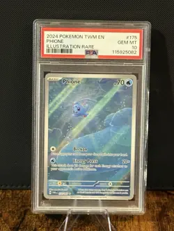 Pokemon Twilight Masquerade Phione Illustration Rare #175 PSA 10 - Image 1