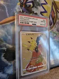 Carte Pokemon Pikachu 227/S-P Stamp Box Japanese Promo 2021 PSA 10 - Image 3