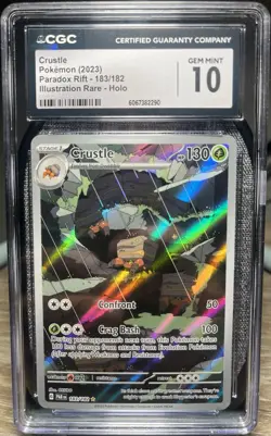 CGC 10 GEM MINT Pokemon Crustle 183/182 Paradox Rift Illustration Rare - Image 1