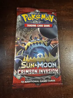 Pokemon Sun & Moon Crimson Invasion Booster Pack TCG Factory Sealed Guzzlord - Image 1