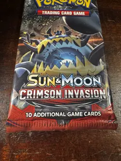 Pokemon Sun & Moon Crimson Invasion Booster Pack TCG Factory Sealed Guzzlord - Image 2