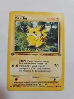 Pokemon TCG Pikachu 60/64 Jungle 1st Edition Red Cheeks 1999 Vintage Pokemon TCG - Image 1