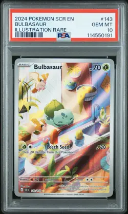 Pokemon TCG Bulbasaur PSA 10 GEM MINT Illustration Stellar Crown Rare 143/142 - Image 2