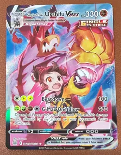 POKEMON TCG SINGLE STRIKE URSHIFU V MAX TG 19/30 PACKET TO SLEEVE MINT RARE - Image 1