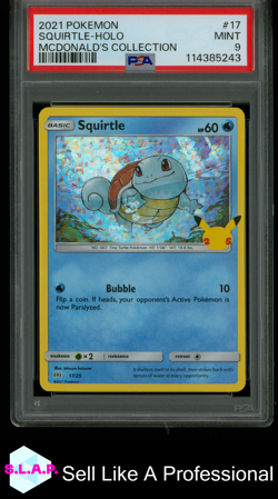 SQUIRTLE-HOLO MCDONALD'S COLLECTION POKEMON MCDONALD'S COLLECTION 2021 17 PSA 9 - Image 1