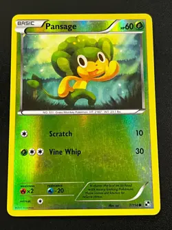 Pansage 7/114 - Black & White Reverse Holo Pokemon TCG Card LP - Image 1