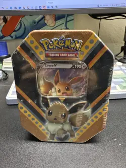 Nintendo Pokemon V Powers Tin Trading Card Game Eevee V - Eevee Tin 820650807794 - Image 1