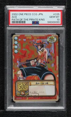 2002 One Piece Card Game Part LK Japanese Portgas D Ace #LK-C05 PSA 10 GEM MT - Image 1