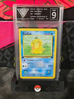 Pokemon 2000 Team Rocket 1st Edition Psyduck Card 65/82 Common graded 9 WOTC - Image 1