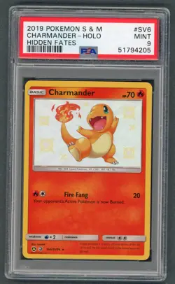 Pokemon Cards - PSA 9 Charmander SV6/SV94 - Hidden Fates - MINT - PSA9 - Image 1